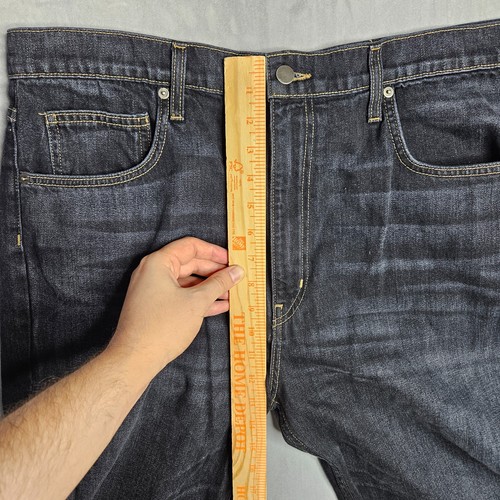 Fliegerjeans Herren 34 (passt 36x32) blau Straight Fit Dark Wash Denim Whiskering - Bild 9 von 11