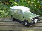 Stone Garden Ornament Green Classic 4x4 car SUV Handcrafted & Hand Painted in UK