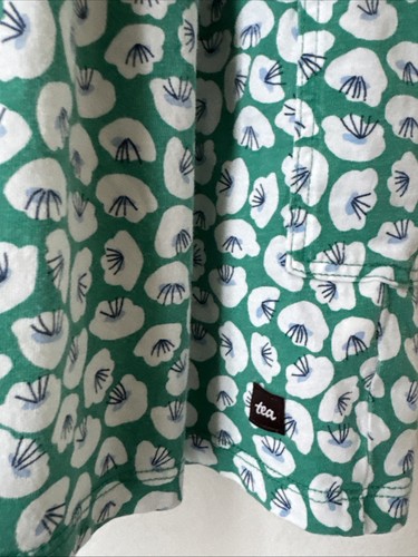 Girls Tea Collection Green White Floral Short Sleeved Dress Pocket Sz 6 - Picture 6 of 8