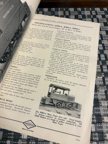 Brookville Lokomotiven BMD Serie 4, 5, 6, 8, 10 Tonnen SELTEN ORIGINAL 1931 - Bild 3 von 6