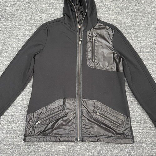 Erin Snow Dani Jacket Women Large Black Full Zip Hood Ski faux Leather Hoodie - Picture 5 of 11