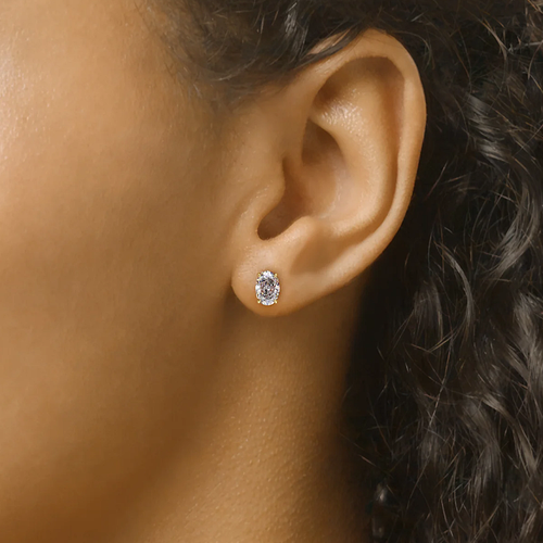 18k Yellow Gold Women Earring Lab Grown Oval Cut Diamond 2.00 Ct IGI Certified - Picture 4 of 11