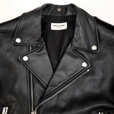 てるまん　SAINT LAURENT L01 397290 Y5QD1 SAINT LAURENT L01 397290-484284 Slim Motorcycle Lamb Leather Biker