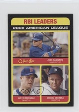 2009 O-Pee-Chee League Leaders Mini Black Border Josh Hamilton Justin Morneau