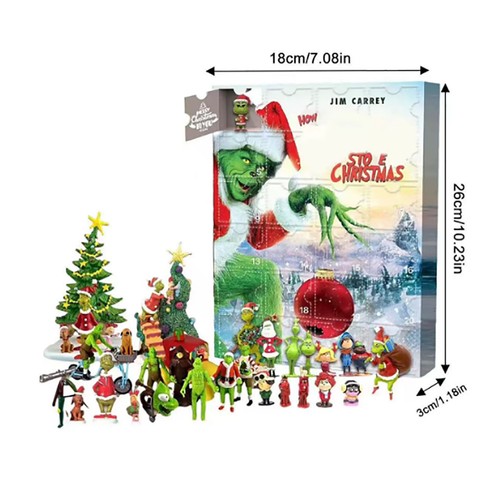 Calendario de Adviento Grinch Caja Ciega Cuenta Regresiva Juguetes de Navidad Niños Niños Regalo de Vacaciones - Imagen 3 de 15