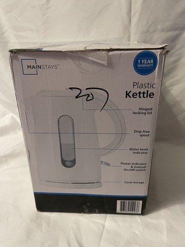 Mainstays Plastic Kettle 1.7 liter, NIB - Picture 2 of 2