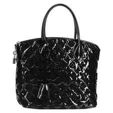 LOUIS VUITTON Monogram Fashion Lockit Booklet Hand Bag Black LV Auth yk19091V