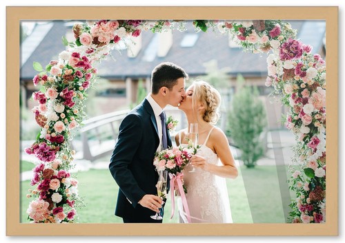 25x25 Frame Natural Brown Picture Frame Modern Photo Frame UV Acrylic, Acid Free - Picture 8 of 9