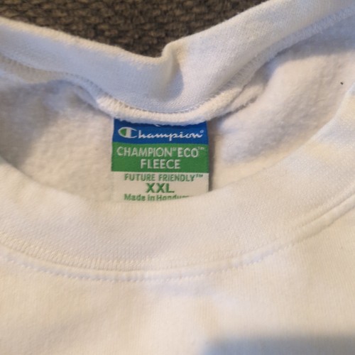 Men's XXL Hamilton College White Champion Eco Fleece Sweatshirt - Picture 3 of 5