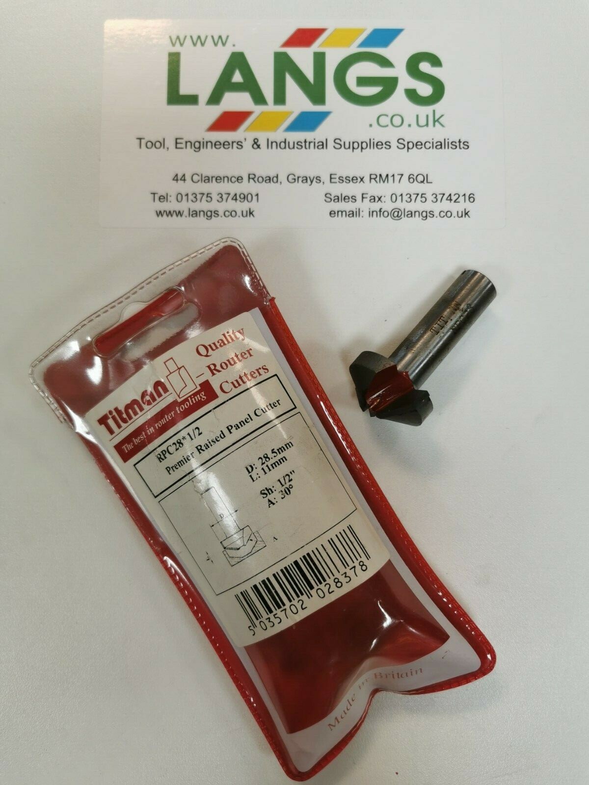Titman Router Cutter - Raised Panel Cutter 28.5mm Dia - RPC28 - 1/2"" Shank TCT