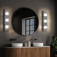 Wandlampe Wandleuchte Treppenhausleuchte Chrom Led Flurleuchte 3 Flammig 2Er Set