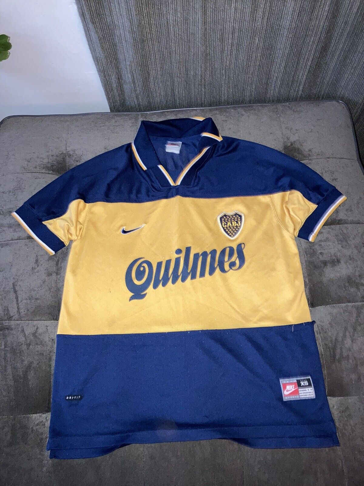 VTG Nike BOCA JUNIORS 1998-1999 Home Soccer Jersey XS Fits Like Small