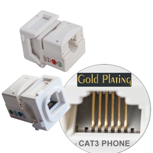 RJ-11 Telephone Wall Plate Cat3 RJ-12 Clipsal Style Phone Insert Socket - Picture 12 of 15