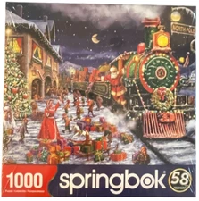 NEW & SEALED Springbok Northpole SANTA EXPRESS 1000 Piece Christmas Puzzle