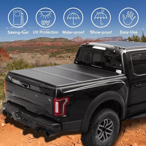 6.6FT Hard Tri-Fold Tonneau Cover for 07-24 Chevrolet Silverado 1500 07-19 2500 - Picture 2 of 9