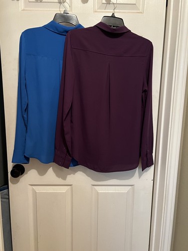Lot Of 2 Womens Long Sleeve Button Up Blouses Express Size XS AE Size Small. - Picture 3 of 5