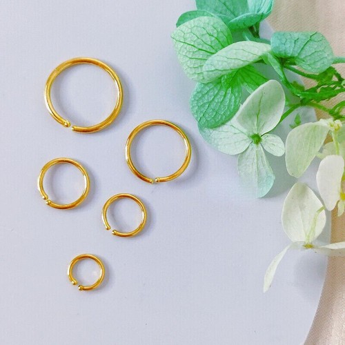 Pure 999 24K Yellow Gold Women Men Small Size Circle Hoop Single Earrings - Picture 6 of 7