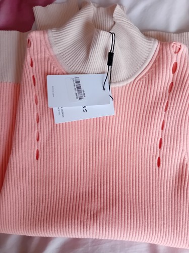 Reiss Jumper salmon and beige jumper Size L bnwts - Picture 4 of 4