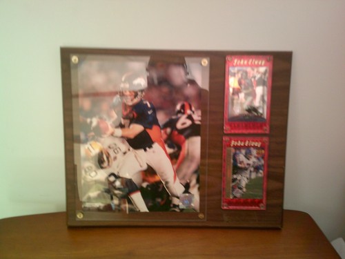 JOHN ELWAY DENVER BRONCOS FRAMED 8X10 PHOTO-NFL 12X15 WALL PLAQUE DECOR - 第 1/13 張圖片