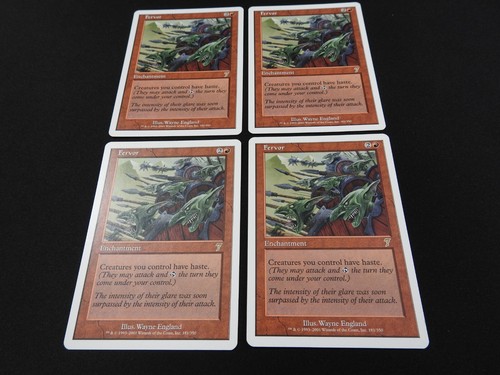 4x Fervor LP/MP [7. Edition] Mtg Magic Free Tracking! - Bild 2 von 3