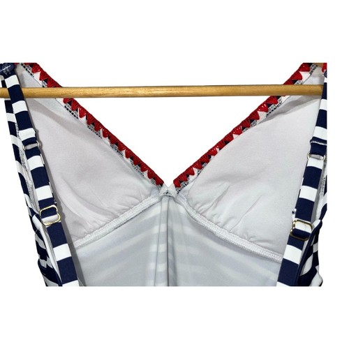 Tommy Bahama Breton Stripe XS Tankini Navy White Red Details Swimwear - Picture 8 of 9