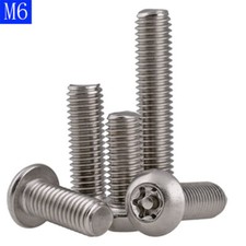 M6 - 1.0mm 304 Stainless steel Pin Tamper Torx Security Button Head Screws Bolts