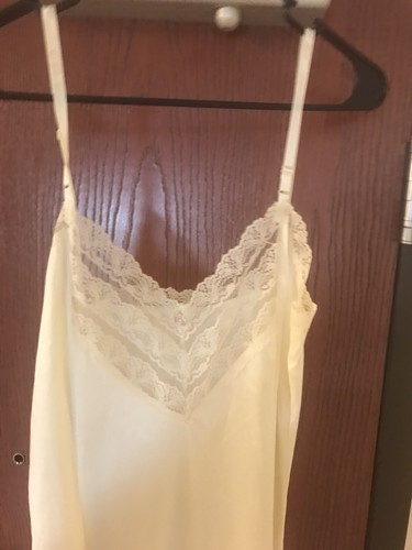 Vintage MEL LIN Full Slip cremefarben sehr hellgelb GRÖSSE MEDIUM - Bild 5 von 6