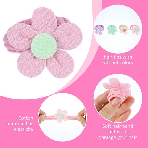 36 Pcs Toddler Hair Ties for Little Girls Cute Flower Bow Elastic Scrunchies ... - Picture 5 of 7
