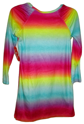 New Girls Medium 7-8 Be Kind Nightgown Fleece Rainbow Unicorn Panda Koloa Pink - Picture 2 of 2