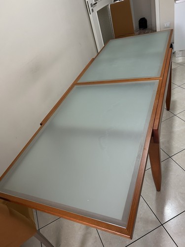 tavolo allungabile Calligaris Legno Ciliegio E Vetri Temperato - Foto 4 di 8