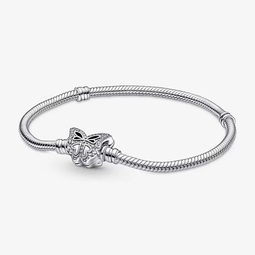 *NEU* Pandora 925 Silber Schmetterling Verschluss Schlangenkette Armband 590782C01