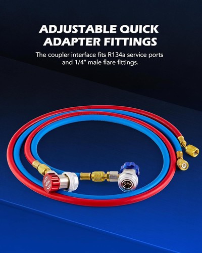 R134a Quick Coupler Adapter Car AC System Evacuation Recharge & More 1/4" Flares - Picture 4 of 14