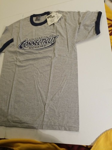 T-shirt vintage University of Connecticut Huskies 2000 nos venditore campione taglia L - Foto 9 di 12