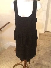 Pins And Needles Ladies size Large Black Lace Sleeveless LBD VGUC