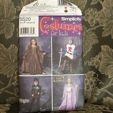 2003-Simplicity Costumes For Kids No. 5520 Knights & Princesses Pattern