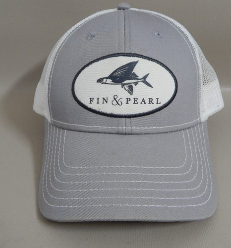 Fin & Pearl Trucker Hat Nashville Tennessee TN Gray White Mesh Back Gray Strap