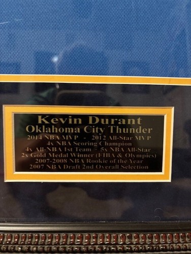 Kevin Durant Autographed Thunder Jersey beautifully framed. Gorgeous! - Picture 2 of 2