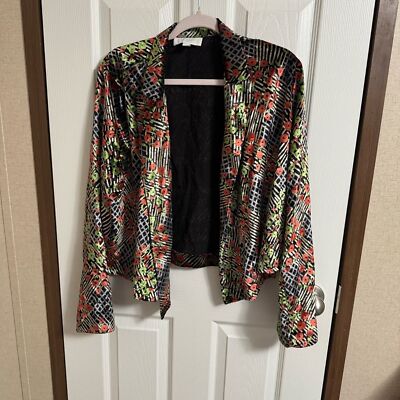 Anthro Ett:Twa velvet floral print jacket sz 12 herbcore floral grunge