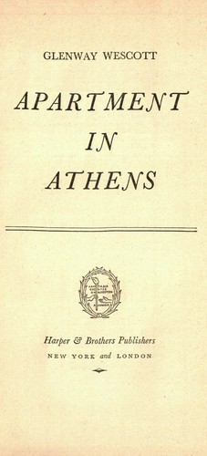 Apartment in Athens - Glenway Wescott, First Edition, New York, Harper, 1945 - Imagen 2 de 2