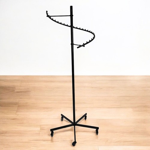 Black Spiral Clothing Rack–29 Hanger Slots & Compact Design With Castors - Picture 3 of 20