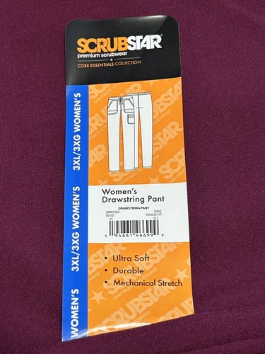 Scrubstar Women's Core Essentials Stretch Drawstring Cargo Scrub Pants 3XL NWT - Picture 3 of 12