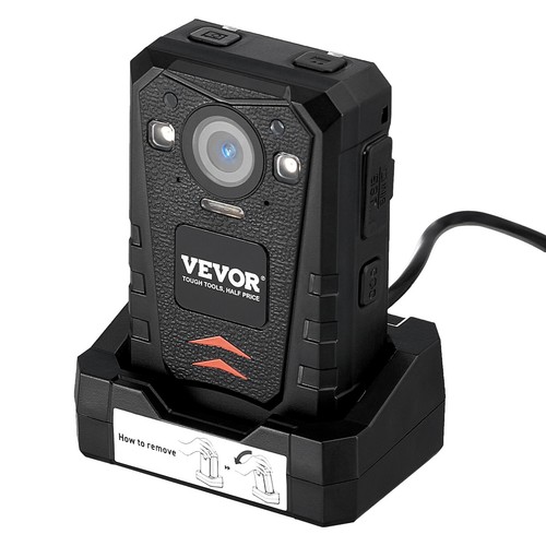 Caméra corporelle de police VEVOR 1440P 128G caméra corporelle 3500 mAh batterie vision nocturne GPS - Photo 11 sur 12