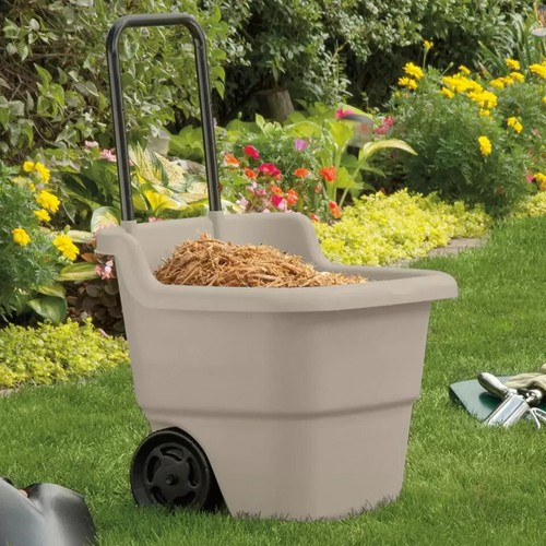 Suncast 15 Gal. Resin Rolling Lawn & Utility Cart Handle Grips Adjustable Handle - Picture 10 of 24