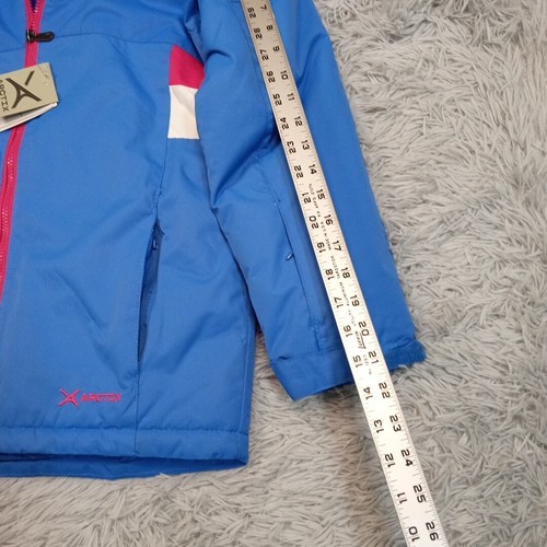 Arctix Jacket Girls L Blue Insulated Coat Hood Pocket Zip Up Water Repellant New - Picture 5 of 17