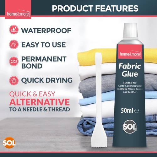 50ml Fabric Glue Strong with Spreader Adhesive for Fabrics Crafts Upholstery - Picture 2 of 9
