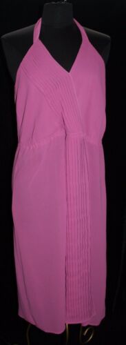 Womens Vtg Bernie Bee NY Halter Dress Sz 14 Light Plum / Pink Crepe Semi-Sheer - Picture 2 of 10