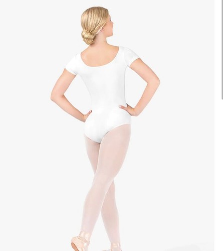 Theatricals Dancewear Leotard Bodysuit Short Sleeve SS TH5502C White New Girl - Picture 5 of 10