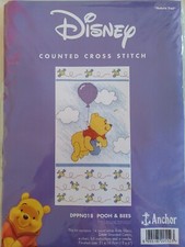 BRAND NEW, LARGER, DISNEY, WINNIE THE POOH 'POOH & BEES' CROSS STITCH KIT.