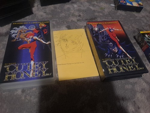 rare lot of  of 2 Cutey Honey Vol 1 and vol 2  VHS 1998  Subtitled anime