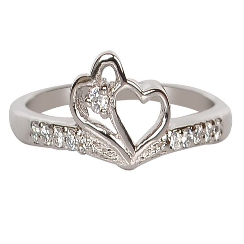 0.05Ct D/VVS1 Round Shape Accents Women's Engagement Ring In 14KT White Gold